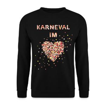 Karneval im Herzen Fasching Konfetti Kostümersatz - Unisex Pullover - Schwarz - Vorne - Alina (178cm) & Michal (187cm)