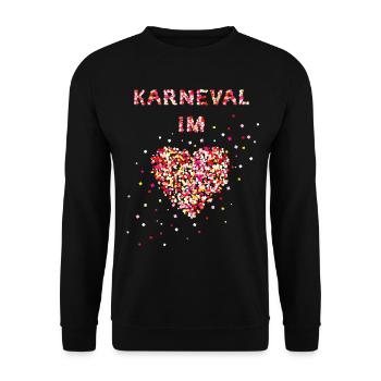 Carnaval dans le cœur Carnaval Confetti Cologne Jeck - Sweat-shirt Unisexe - noir - Devant - Alina (178cm) & Michal (187cm)