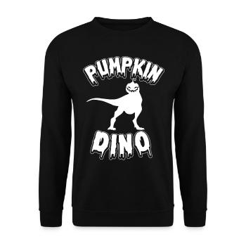 Halloween Pumpkin Dinosaur I Funny Pumpkin Dino - Unisex Sweatshirt - black - Front - Alina (178cm) & Michal (187cm)