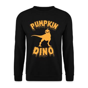 Halloween Pumpkin Dinosaur I Funny Halloween Dinos - Unisex Sweatshirt - black - Front - Alina (178cm) & Michal (187cm)