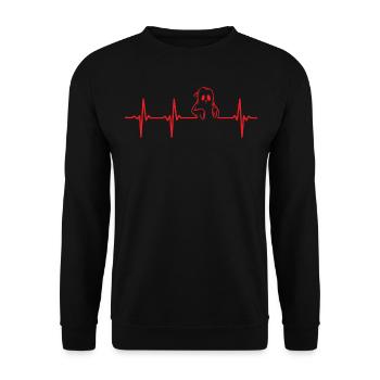 Ghost Heartbeat - Funny Ghost Halloween Ghost - Unisex Sweatshirt - black - Front - Alina (178cm) & Michal (187cm)