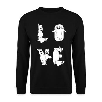 Halloween LOVE Ghosts Halloween Ghosts Love - Unisex Sweatshirt - black - Front - Alina (178cm) & Michal (187cm)
