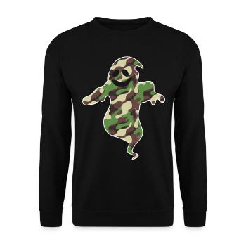 Halloween Ghost Camouflage Flag Ghost - Unisex Pullover - Schwarz - Vorne - Alina (178cm) & Michal (187cm)