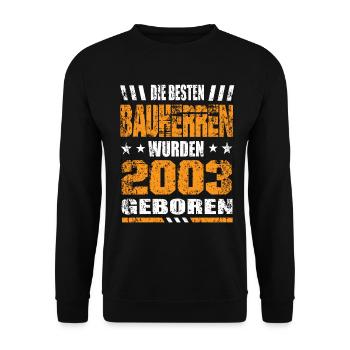 Bauherr Geburtstag Die Besten Bauherren wurden - Unisex Pullover - Schwarz - Vorne - Alina (178cm) & Michal (187cm)
