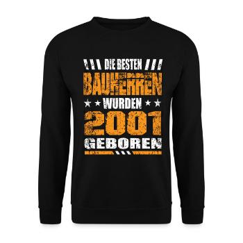 Bauherr Geburtstag Die Besten Bauherren wurden - Unisex Pullover - Schwarz - Vorne - Alina (178cm) & Michal (187cm)