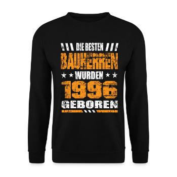 Bauherr Geburtstag Die Besten Bauherren wurden - Unisex Pullover - Schwarz - Vorne - Alina (178cm) & Michal (187cm)