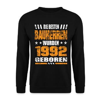 Bauherr Geburtstag Die Besten Bauherren wurden - Unisex Pullover - Schwarz - Vorne - Alina (178cm) & Michal (187cm)