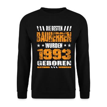 Bauherr Geburtstag Die Besten Bauherren wurden - Unisex Pullover - Schwarz - Vorne - Alina (178cm) & Michal (187cm)