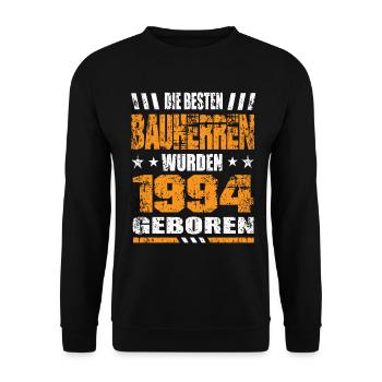 Bauherr Geburtstag Die Besten Bauherren wurden - Unisex Pullover - Schwarz - Vorne - Alina (178cm) & Michal (187cm)