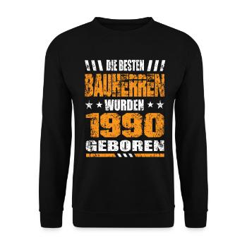 Bauherr Geburtstag Die Besten Bauherren wurden - Unisex Pullover - Schwarz - Vorne - Alina (178cm) & Michal (187cm)