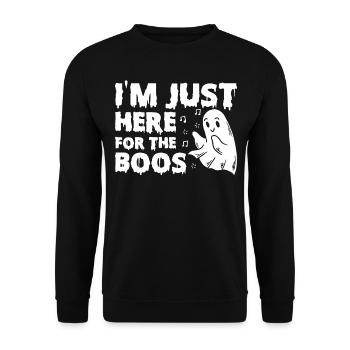 Drôle de fantôme d’Halloween - Je suis juste là pour les huées - Sweat-shirt Unisexe - noir - Devant - Alina (178cm) & Michal (187cm)