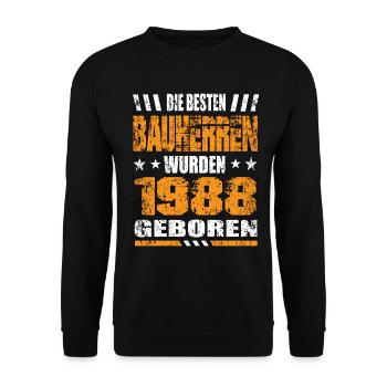 Bauherr Geburtstag Die Besten Bauherren wurden - Unisex Pullover - Schwarz - Vorne - Alina (178cm) & Michal (187cm)