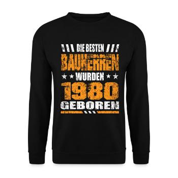 Bauherr Geburtstag Die Besten Bauherren wurden - Unisex Pullover - Schwarz - Vorne - Alina (178cm) & Michal (187cm)
