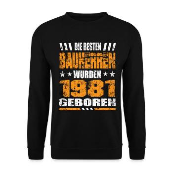 Bauherr Geburtstag Die Besten Bauherren wurden - Unisex Pullover - Schwarz - Vorne - Alina (178cm) & Michal (187cm)