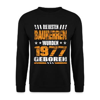 Bauherr Geburtstag Die Besten Bauherren wurden - Unisex Pullover - Schwarz - Vorne - Alina (178cm) & Michal (187cm)
