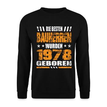 Bauherr Geburtstag Die Besten Bauherren wurden - Unisex Pullover - Schwarz - Vorne - Alina (178cm) & Michal (187cm)