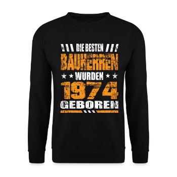 Bauherr Geburtstag Die Besten Bauherren wurden - Unisex Pullover - Schwarz - Vorne - Alina (178cm) & Michal (187cm)