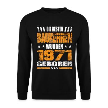 Bauherr Geburtstag Die Besten Bauherren wurden - Unisex Pullover - Schwarz - Vorne - Alina (178cm) & Michal (187cm)