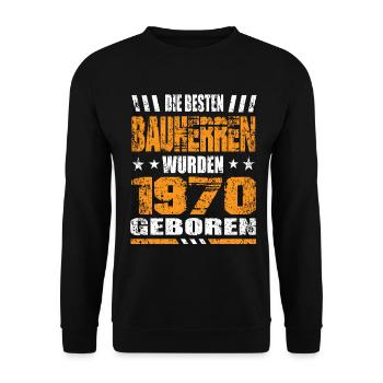 Bauherr Geburtstag Die Besten Bauherren wurden - Unisex Pullover - Schwarz - Vorne - Alina (178cm) & Michal (187cm)