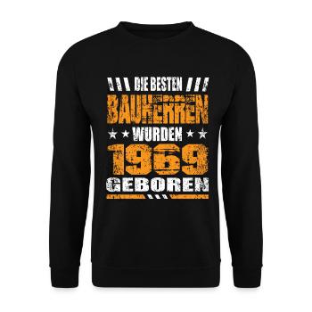 Bauherr Geburtstag Die Besten Bauherren wurden - Unisex Pullover - Schwarz - Vorne - Alina (178cm) & Michal (187cm)