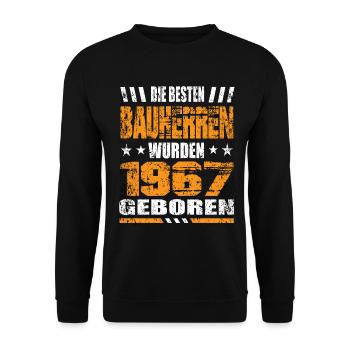 Bauherr Geburtstag Die Besten Bauherren wurden - Unisex Pullover - Schwarz - Vorne - Alina (178cm) & Michal (187cm)