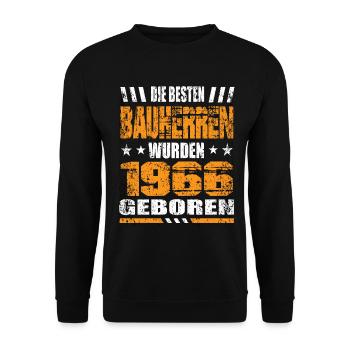 Bauherr Geburtstag Die Besten Bauherren wurden - Unisex Pullover - Schwarz - Vorne - Alina (178cm) & Michal (187cm)