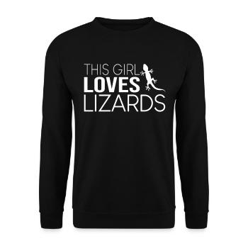 Cette fille aime les lézards - Sweat-shirt Unisexe - noir - Devant - Alina (178cm) & Michal (187cm)