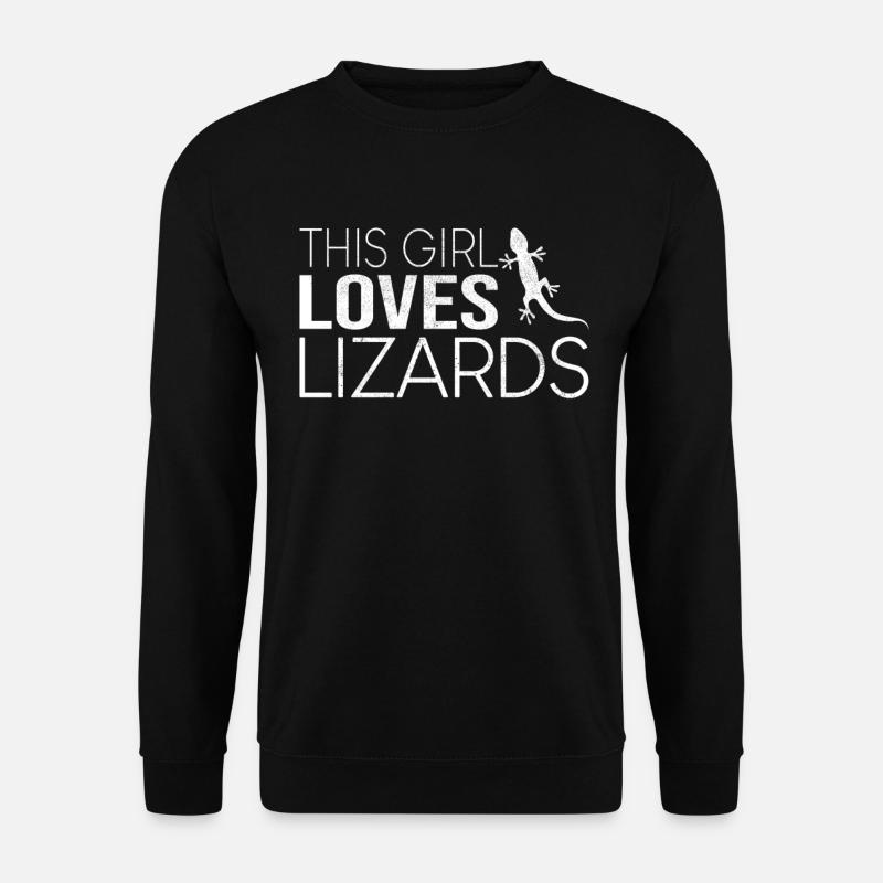 This girl loves lizards - Unisex Sweatshirt - black