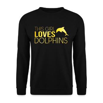 Cette fille aime les dauphins - Sweat-shirt Unisexe - noir - Devant - Alina (178cm) & Michal (187cm)