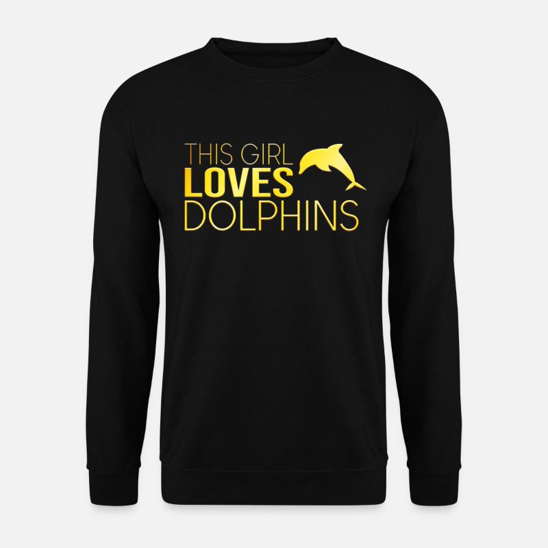This girl loves dolphins - Unisex Sweatshirt - black