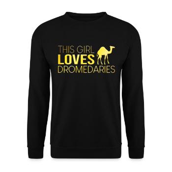 This girl loves dromedaries - Unisex Sweatshirt - black - Front - Alina (178cm) & Michal (187cm)