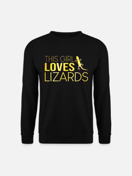 This girl loves lizards - Unisex Sweatshirt - black