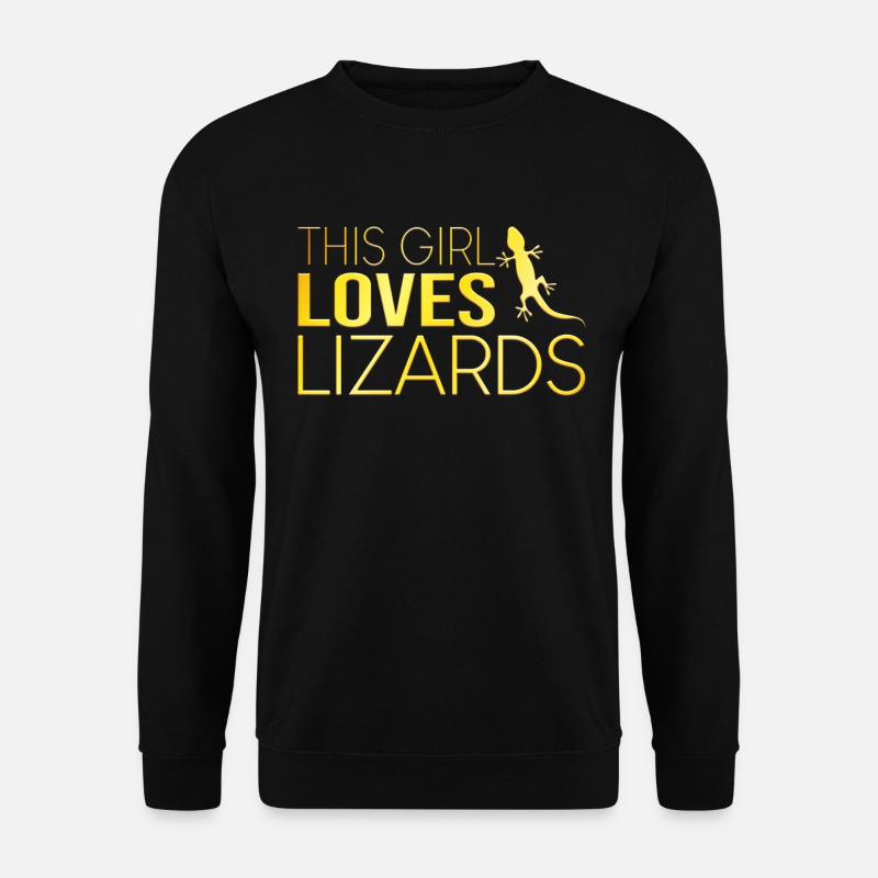 This girl loves lizards - Unisex Sweatshirt - black