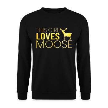 Cette fille aime l’orignal - Sweat-shirt Unisexe - noir - Devant - Alina (178cm) & Michal (187cm)