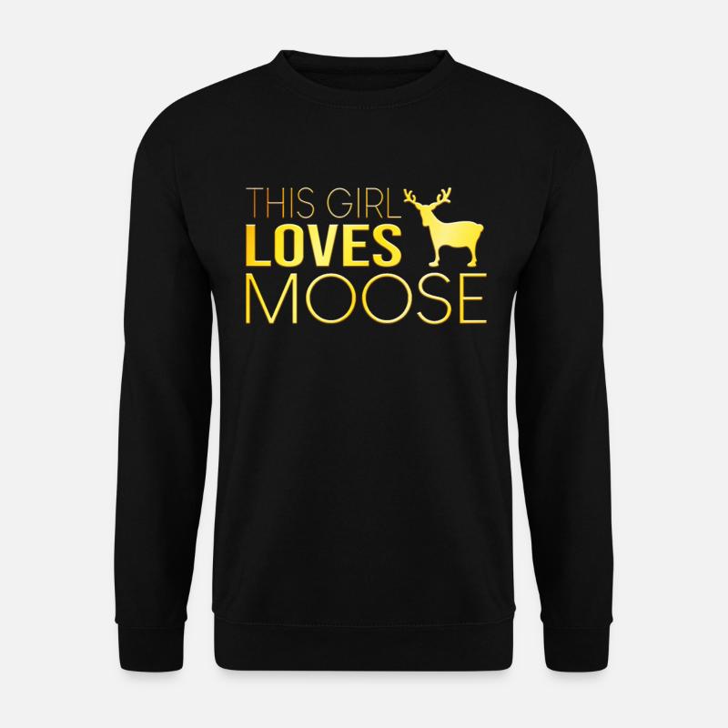 Dieses Mädchen liebt Elche - Unisex Pullover - Schwarz