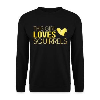 Cette fille aime les écureuils - Sweat-shirt Unisexe - noir - Devant - Alina (178cm) & Michal (187cm)