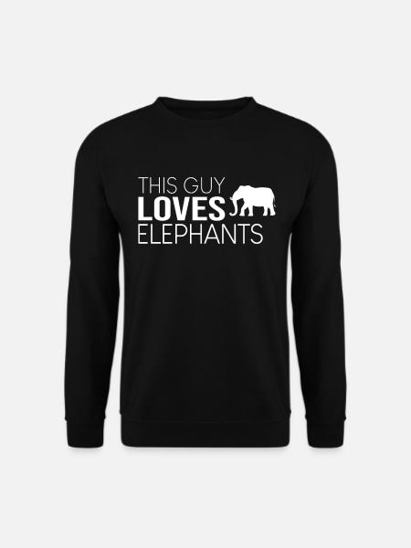 This guy loves elephants - Unisex Sweatshirt - black