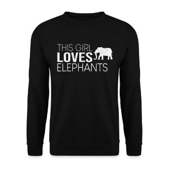 Cette fille aime les éléphants - Sweat-shirt Unisexe - noir - Devant - Alina (178cm) & Michal (187cm)