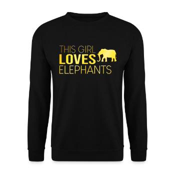 Cette fille aime les éléphants - Sweat-shirt Unisexe - noir - Devant - Alina (178cm) & Michal (187cm)