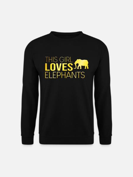 Cette fille aime les éléphants - Sweat-shirt Unisexe - noir