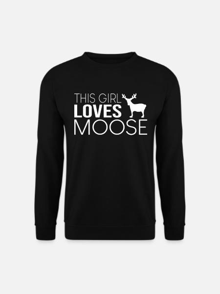 This girl loves moose - Unisex Sweatshirt - black