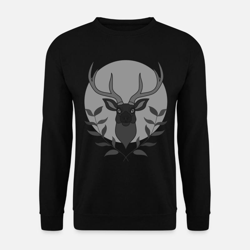 Rothirsch Geweih mit Hirschgeweih - Unisex Pullover - Schwarz