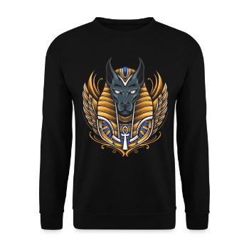Ägypten Anubis Horus Pyramide Pharao - Unisex Pullover - Schwarz - Vorne - Alina (178cm) & Michal (187cm)