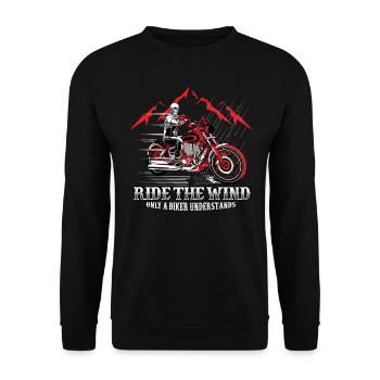 Motorrad Motorradfahrer Biker Feuerstuhl Biken - Unisex Pullover - Schwarz - Vorne - Alina (178cm) & Michal (187cm)