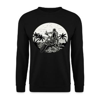 Motorrad Motorradfahrer Biker Feuerstuhl Biken - Unisex Pullover - Schwarz - Vorne - Alina (178cm) & Michal (187cm)