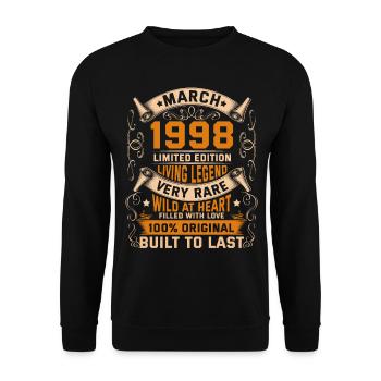 Birthday Legends 100% Original March 1998 - Unisex Pullover - Schwarz - Vorne - Alina (178cm) & Michal (187cm)