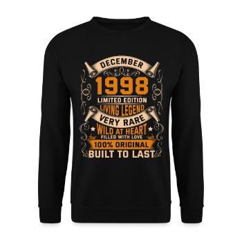 Birthday Legends 100% Original December 1998 - Unisex Pullover - Schwarz - Vorne - Alina (178cm) & Michal (187cm)