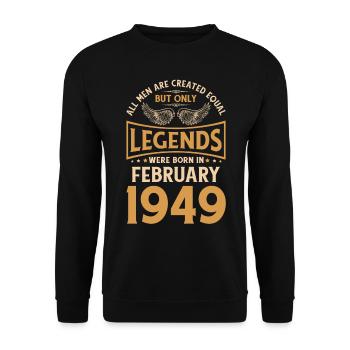 Geburtstag Legendär Februar 1949 - Unisex Pullover - Schwarz - Vorne - Alina (178cm) & Michal (187cm)