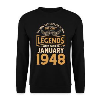 Geburtstag Legenden wurden im Januar 1948 geboren - Unisex Pullover - Schwarz - Vorne - Alina (178cm) & Michal (187cm)