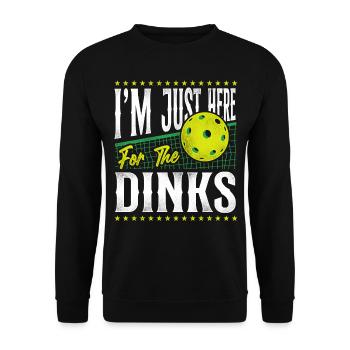 Pickleball Pun I'm Just Here For - Unisex Sweatshirt - black - Front - Alina (178cm) & Michal (187cm)